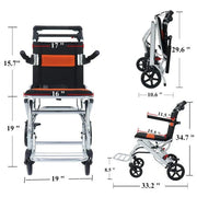 View Ultra-Light Portable Folding Wheelchair, Travel-Friendly with Handbrake, 220 lbs Capacity, Ideal for Elderly & Children, 34.2锟�32.6 Unfolded Dimensions image 5