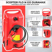 View 14 Gallon Portable Gas Fuel Tank with Pump, 2 Pack, Red image 4