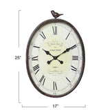 Metal Wall Clock with Bird Design, Decorative Vintage Hanging Clock for Living Room, Bedroom and Home Decor