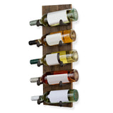 5 Bottle Wood Wall Mounted Wine Rack, Walnut Finish Bottle Holder for Kitchen, Dining Room and Home Bar