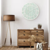 Green Blue Quartz Coastal Wall Clock, Decorative Nautical Wall Clock for Living Room, Bedroom and Home Decor