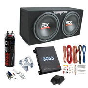 View 12 1200W Dual Loaded Car Subwoofer & 1100W Amp with Kit & Capacitor image 1