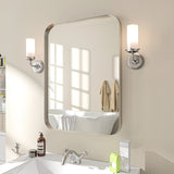 Aluminum Alloy Rounded Corner Vanity Mirror, Modern Wall Mounted Mirror for Bathroom, Bedroom and Home Decor
