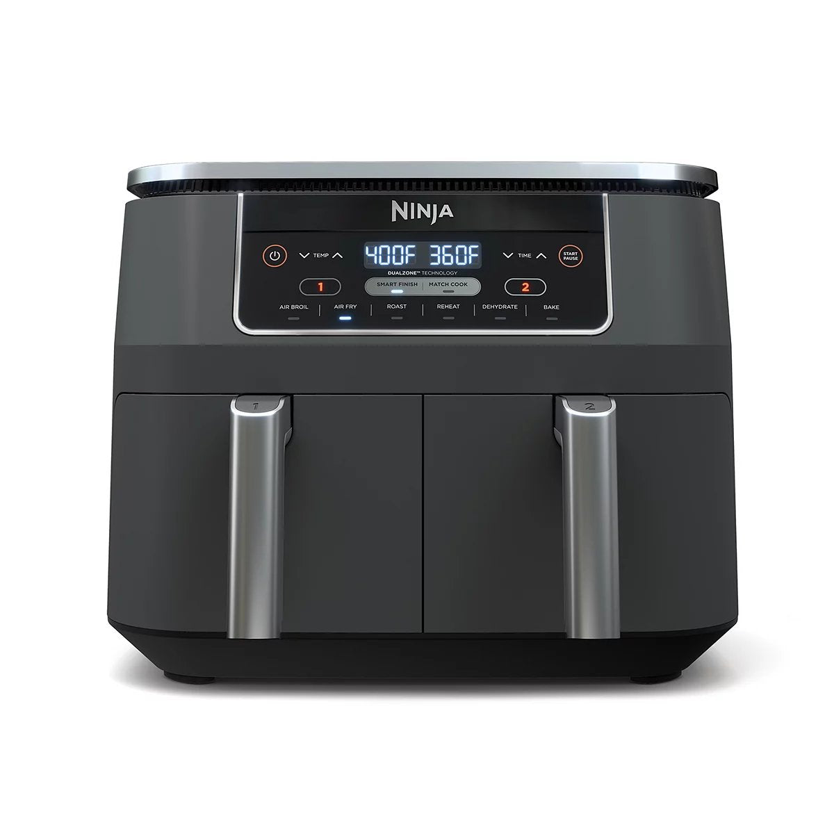 8-Quart Dual-Zone 2-Basket Air Fryer with 6 Cooking Functions