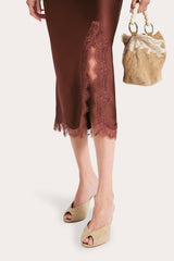 Brooke Silk Charmeuse Lace Trim Skirt