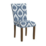 Set of 2 Upholstered Medallion Dining Chairs, Comfortable Parsons Style Chairs for Kitchen and Dining Room