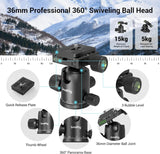 71" Foldable Aluminum Camera Tripod and Monopod, Adjustable Photography Tripod Stand for Cameras and Video