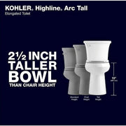 View Extra Tall Highline Arc Complete Solution 2-piece 1.28 GPF Single Flush Elongated Toilet in White (Seat Included) 78305-0 image 3