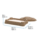 Kids Sandbox, Outdoor Sand Activity Sensory Play Pit for Children