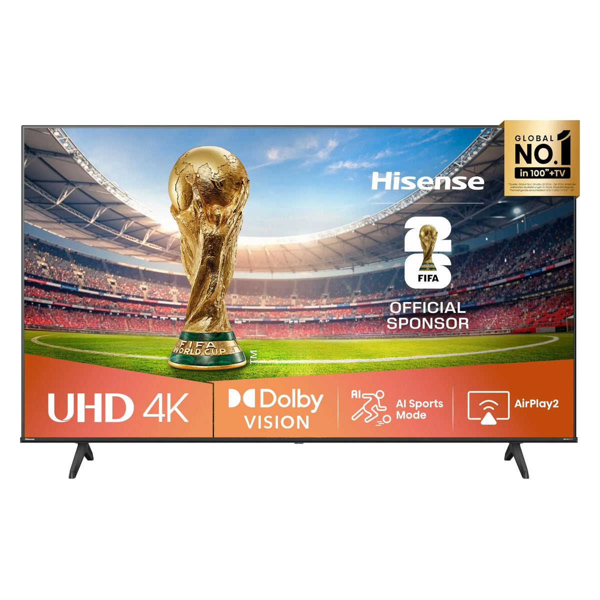 Hisense 43E6NT 108cm (43 Zoll) Fernseher, 4K UHD Smart TV, Precision Colour, HDR, Dolby Vision, 60Hz, Triple Tuner DVB-C/S/S2/T/T2, WiFi, HDMI 2.1,