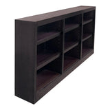 Triple Wide Wood Bookcase, 9 Shelf 36 Inch Tall Bookshelf for Home, Office and Display Storage