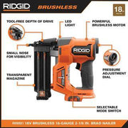 View 18V Brushless Cordless Nailer Combo Kit with Brad & Finish Nailers, Battery & Charger image 3