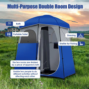 View Sturdy Double-Room Camping Privacy Shower Toilet Tent W/ Storage Bag image 4