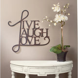 Live Laugh Love Wall Decor, Inspirational Metal Wall Art Sign for Living Room, Bedroom and Home Decoration