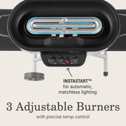 View RoadTrip Portable Stand-Up Propane Grill with 3 Adjustable Burners & Instastart Ignition, 20,000 BTUs of Power for Outdoor Cooking image 3