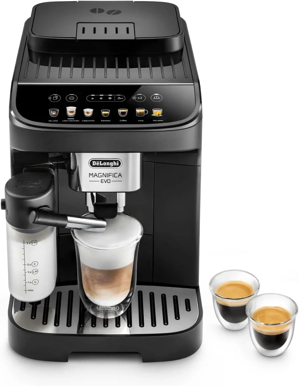 De'Longhi Magnifica Evo ECAM 292.81.B Kaffeevollautomat mit LatteCrema Milchsystem, 7 Direktwahltasten für Cappuccino, Espresso und weitere