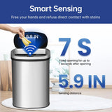 13 Gallon Automatic Kitchen Trash Can with Lid, Touchless Motion Sensor Garbage Bin