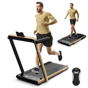 View 2.5HP 2-in-1 Folding Under Desk Treadmill with Speaker APP Remote Control, Portable Walking Jogging Machine for Home Gym Office image 4