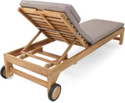 View AXI Rama Gartenliege aus Teak Holz mit Kissen | Sonnenliege aus Teakholz mit Verstellbarer Rücklehne - 4 Positionen | Sonnenbett/Liege mit Rollen für image 5