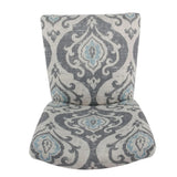 Set of 2 Upholstered Medallion Dining Chairs, Comfortable Parsons Style Chairs for Kitchen and Dining Room