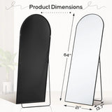 21x64 Full Length Arched Mirror, Large Tall Body Dressing Mirror with Aluminum Alloy Frame, Stand and Wall Mount Option