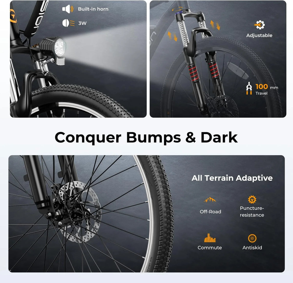 Eb5 Electric Bike 500W Motor 40Miles 20Mph