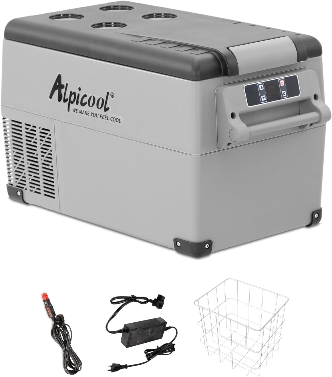 Alpicool CF55 55 Liter Kühlbox 12V tragbarer Mini-Kühlschrank elektrische Gefrierbox klein Gefrierschrank für Auto Camping, LKW, Boot und Steckdose