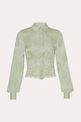 Savannah Satin Jacquard Corset Shirt