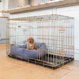 Cozy & Calming Puppy Cage Bed in Herringbone Tweed – Natural Herringbone, Without Personalization pour les activités extérieures