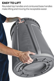 View Yellow Heavy-Duty Trash/Garbage Can, (Pack of 6) image 3