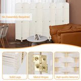 6 FT Tall Woven Fiber Room Divider, Freestanding Folding Privacy Screen