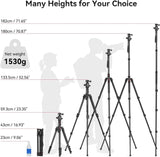 71" Foldable Aluminum Camera Tripod and Monopod, Adjustable Photography Tripod Stand for Cameras and Video
