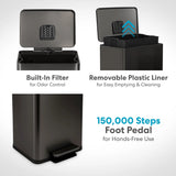13.2 Gallon Step Trash Can, Hands-Free Kitchen Garbage Bin with Odor Control