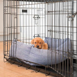 Cozy & Calming Puppy Cage Bed in Herringbone Tweed – Natural Herringbone, Without Personalization pour les activités extérieures