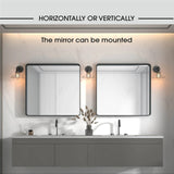 Aluminum Alloy Rounded Corner Vanity Mirror, Modern Wall Mounted Mirror for Bathroom, Bedroom and Home Decor