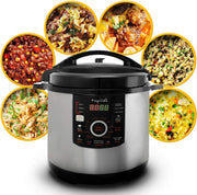 View 12 Quart Digital Pressure Cooker with 15 Preset Options and Glass Lid, Silver image 2