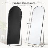 21x64 Arched Full-Length Mirror – Shatter-Proof Glass with Aluminum Alloy Stand