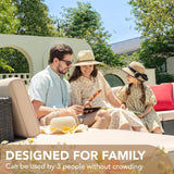 5-Piece All-Weather Patio Furniture Set with Cushions, Outdoor Wicker Conversation Sofa Set for Garden, Deck & Backyard