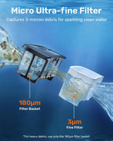 Cordless Robotic Pool Vacuum Cleaner, Smart Navigation with Wall and Waterline Cleaning