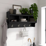 40 Inch Wall Mounted Coat Rack with Shelf, Wooden Entryway Storage and Hanging Organizer