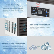 View YUTGMasst Commercial Ice 锟斤拷 110LBS/24H Stainless Steel Free-Standing Ice Machine Maker Air Cooling Ice image 3