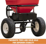 100-Lb. Walk-Behind Push Spreader for Grass Seed, Salt, De-Icer and Fertilizer