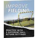 Baseball & Softball Fielding Trainer Rebounder Net, Portable Practice Equipment for Throwing, Catching and Fielding Skills