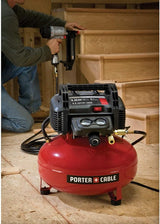 6 Gallon Pancake Air Compressor, Oil-Free Portable Electric Compressor for Garage, Workshop and DIY Projects