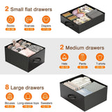 12 Drawer Fabric Dresser, Tall Bedroom Chest of Drawers with Storage