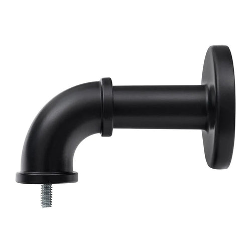 1 Inch Industrial Curtain Rods for Windows, Blackout Wrap-Around Rods, Rustic Matte Black