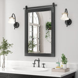 Modern Rectangular Wall Mirror with Wood Frame, Bathroom and Barn Door Mirror, Multiple Sizes