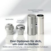 View Shark ChillPill 3-in-1-Hochgeschwindigkeits-Handventilator-, Sprühnebel- und InstaChill-System Paket mit Reise-Etui, mit 3 Kühlaufsätzen, image 3