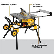 View DW 15 Amp Corded 10 in. Job Site Table Saw with Rolling Stand DWE7491RS image 3
