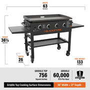 View Blackstone 4-Burner 36" Griddle Cooking Station with Side Shelves image 3